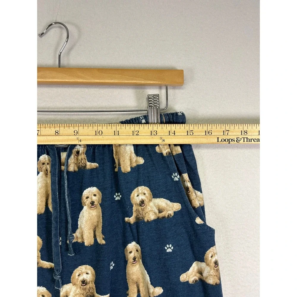 Dog Lover Comfies Unisex Large Navy Blue Golden Doodle Print Pajama Lounge Pants - Picture 5 of 11